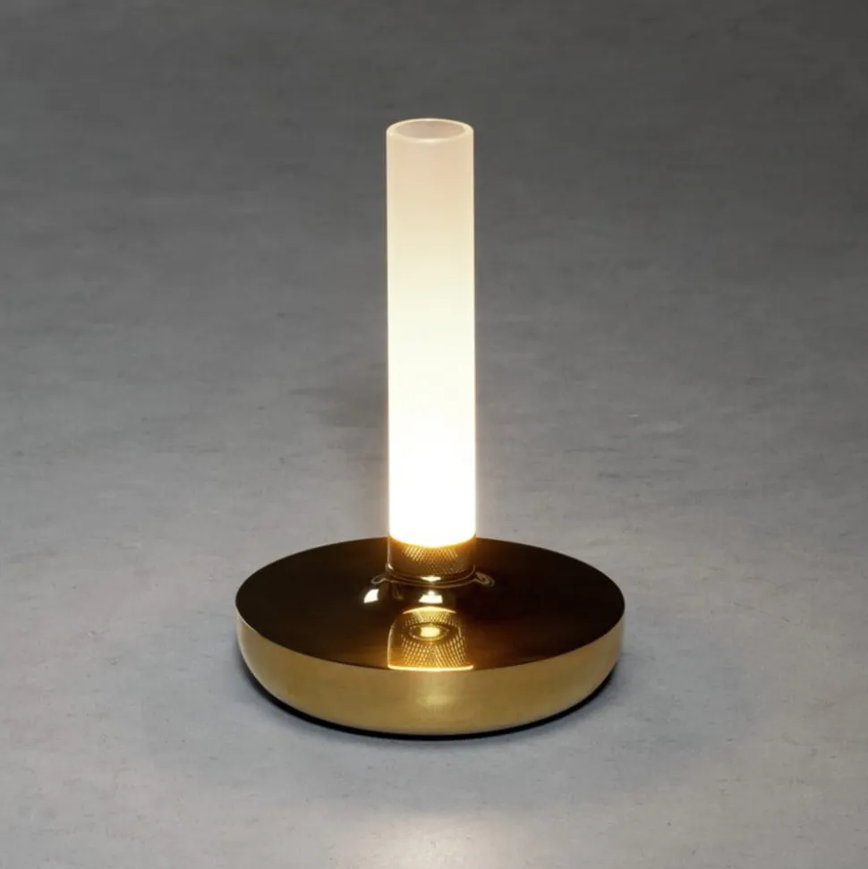 Biarritz LED-bordlampe, IP54, batteri, CCT, guld