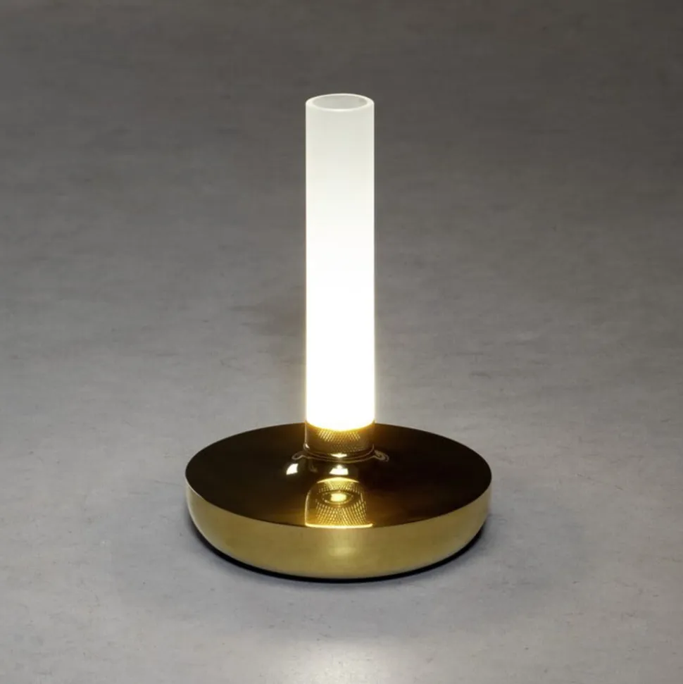 Biarritz LED-bordlampe, IP54, batteri, CCT, guld
