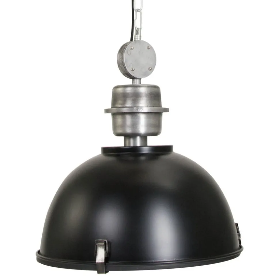Bikkel hængelampe, Ø 42 cm, sort, metal, glas, E27
