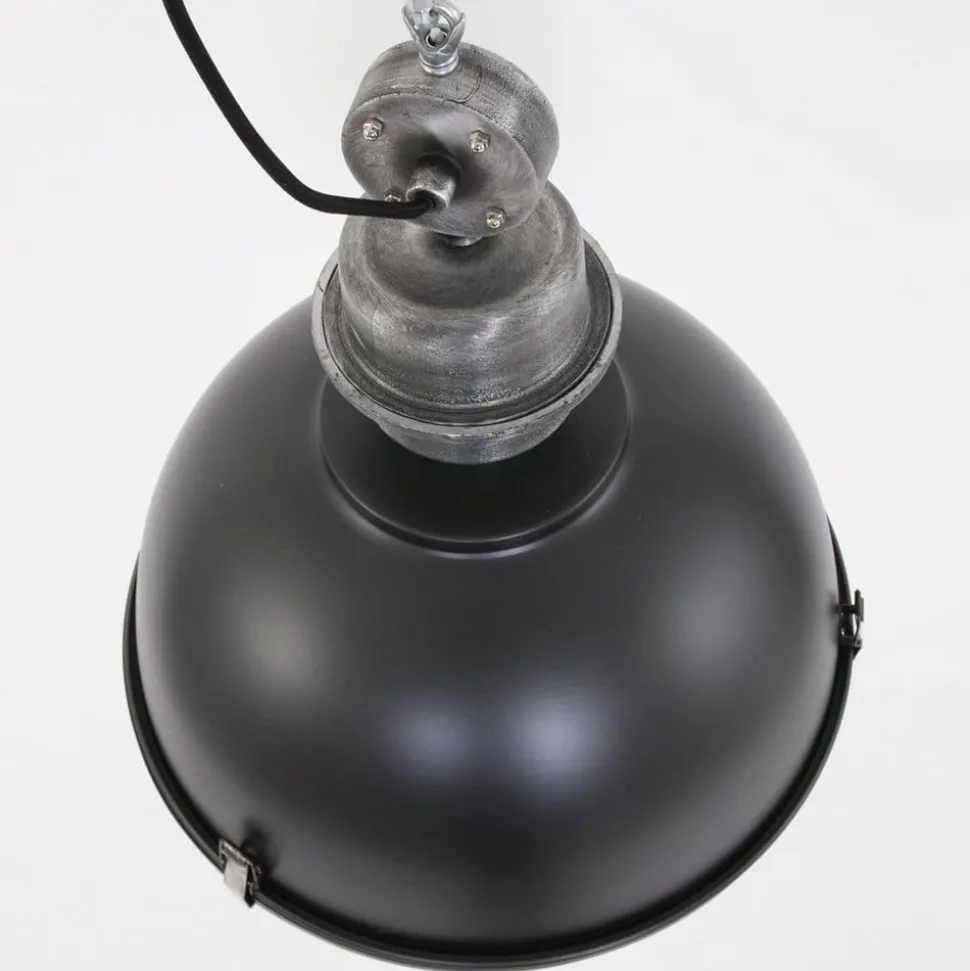 Bikkel hængelampe, Ø 42 cm, sort, metal, glas, E27