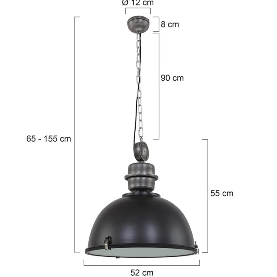 Bikkel L02 hængelampe, industriel, sort