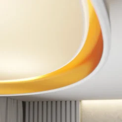 Bilbao loftslampe, hvid/guld, Ø 45 cm