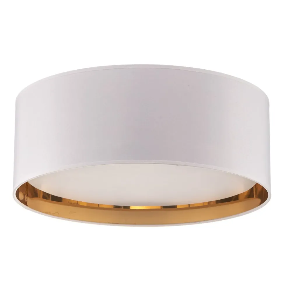 Bilbao loftslampe, hvid/guld, Ø 45 cm