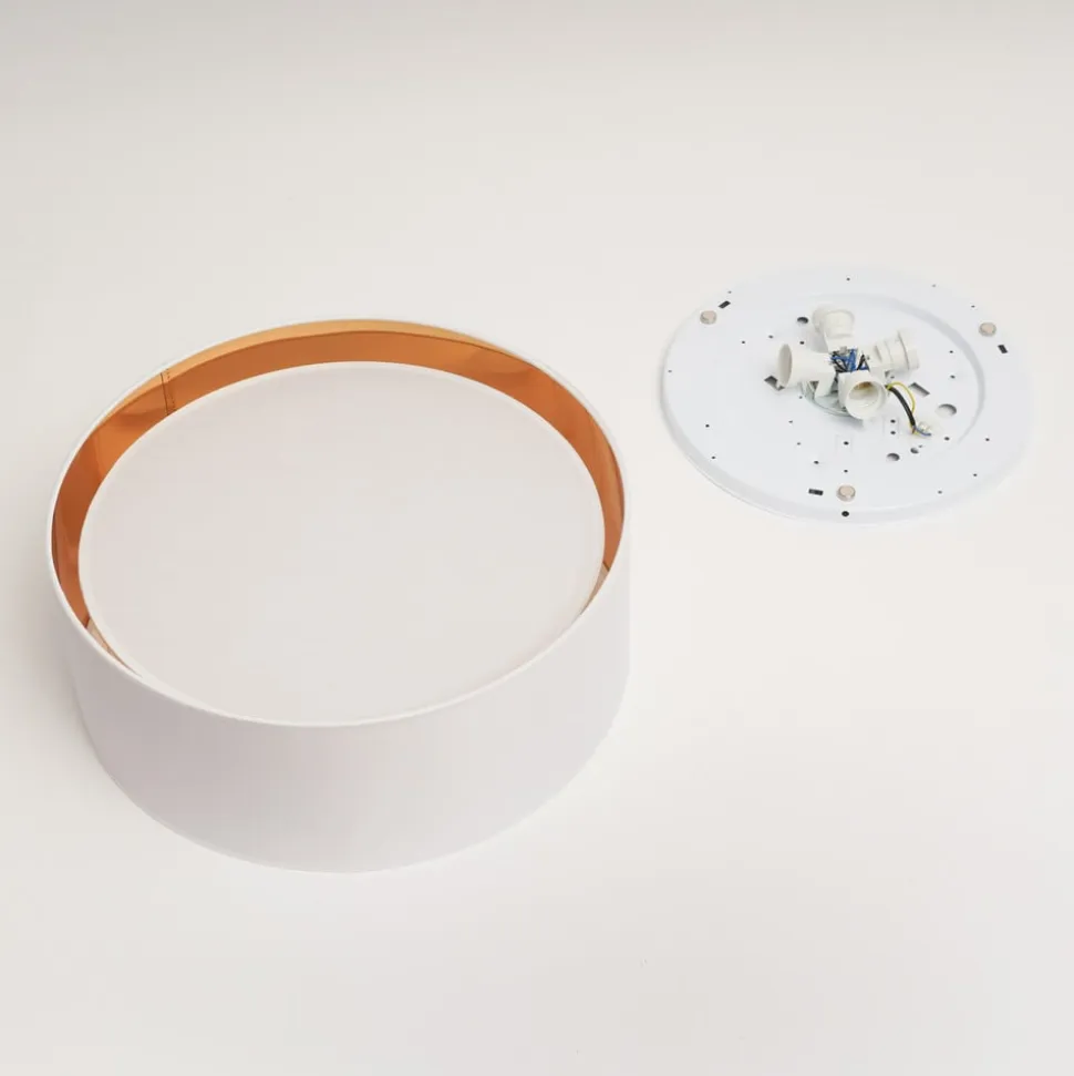 Bilbao loftslampe, hvid/guld, Ø 45 cm