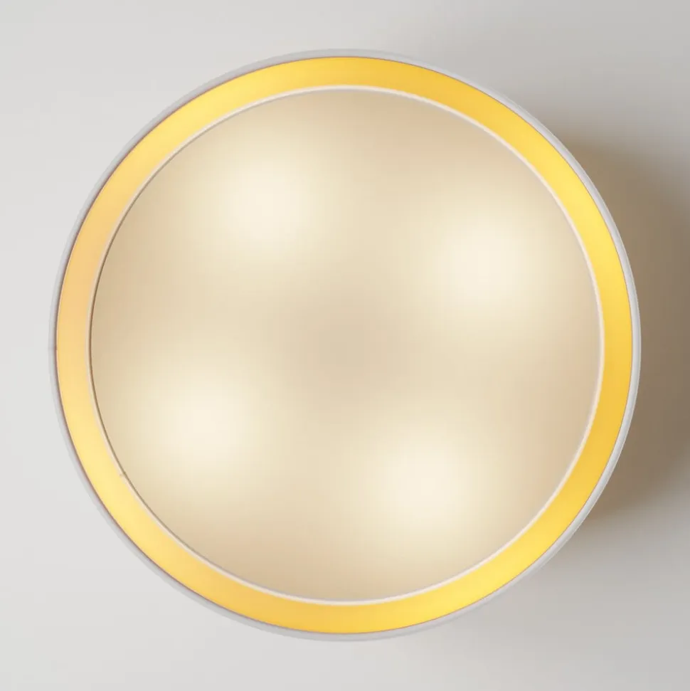 Bilbao loftslampe, hvid/guld, Ø 45 cm