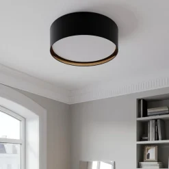 Bilbao loftslampe, sort/guld, Ø 60 cm