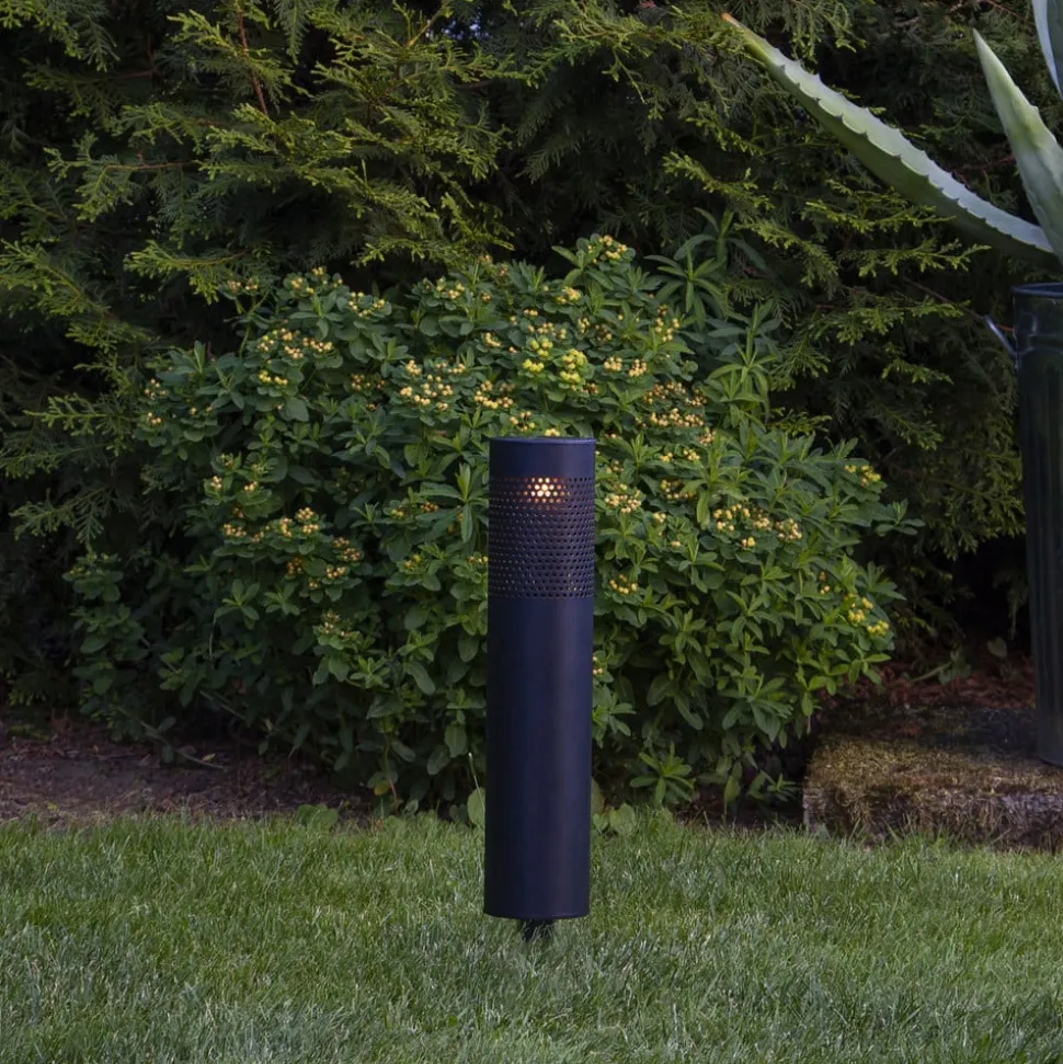 Blace LED-solcellelampe i sort, 39 cm høj