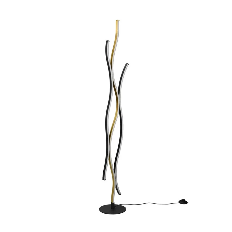 Blaze LED-gulvlampe med lysdæmper, CCT, messing