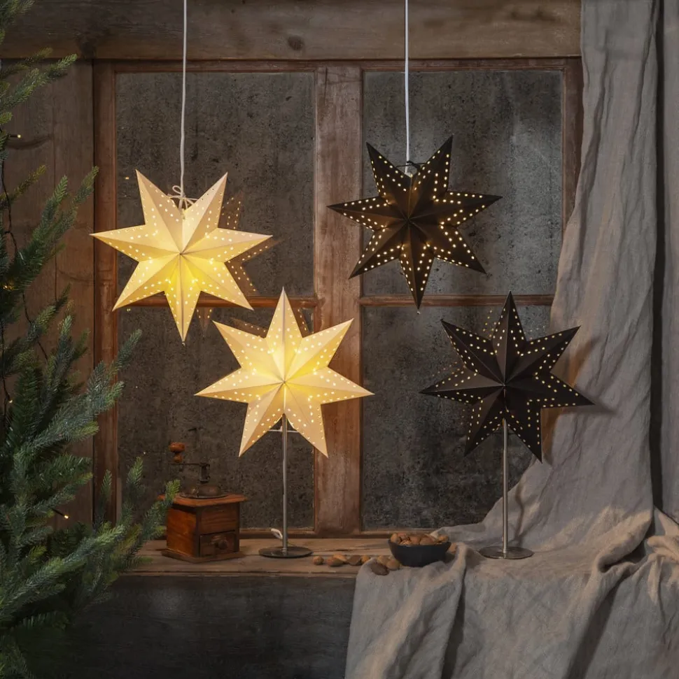 Bobo bordlampe, hvid, papirstjerne, højde 51 cm, E14