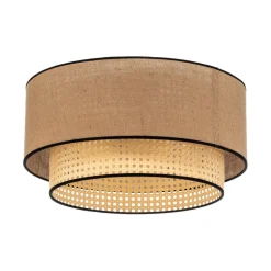 Boho loftlampe, rattan, beige/sort