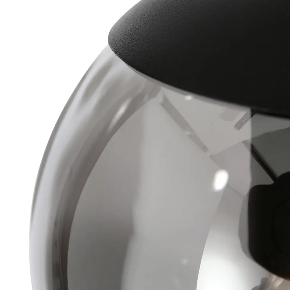 Bollique hængelampe, røgfarvet grå/sort, glas, 5 lyskilder