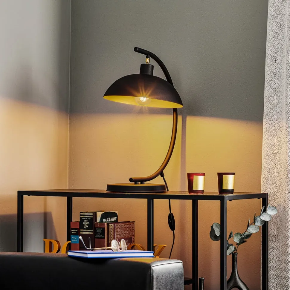 Bordlampe 1036, 1 lyskilde, sort-guld