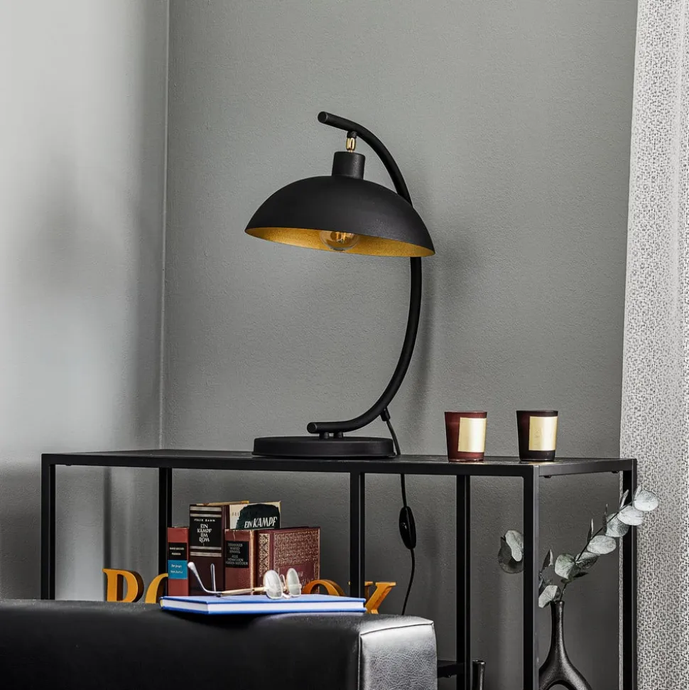 Bordlampe 1036, 1 lyskilde, sort-guld