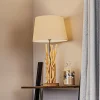 Bordlampe Agar med stofskærm og træelement