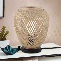 Bordlampe Dembleby i træ, naturfarver