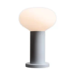 Bordlampe Flo, grå, Ø 19 cm, glas