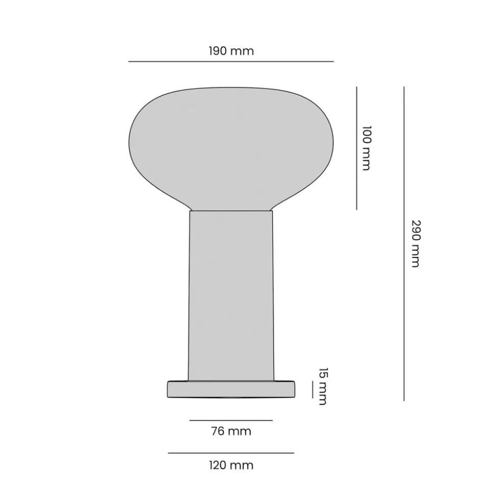 Bordlampe Flo, rød, Ø 19 cm, glas