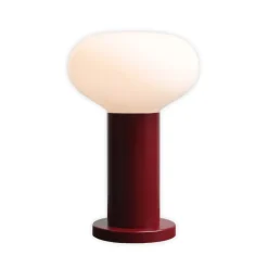 Bordlampe Flo, rød, Ø 19 cm, glas
