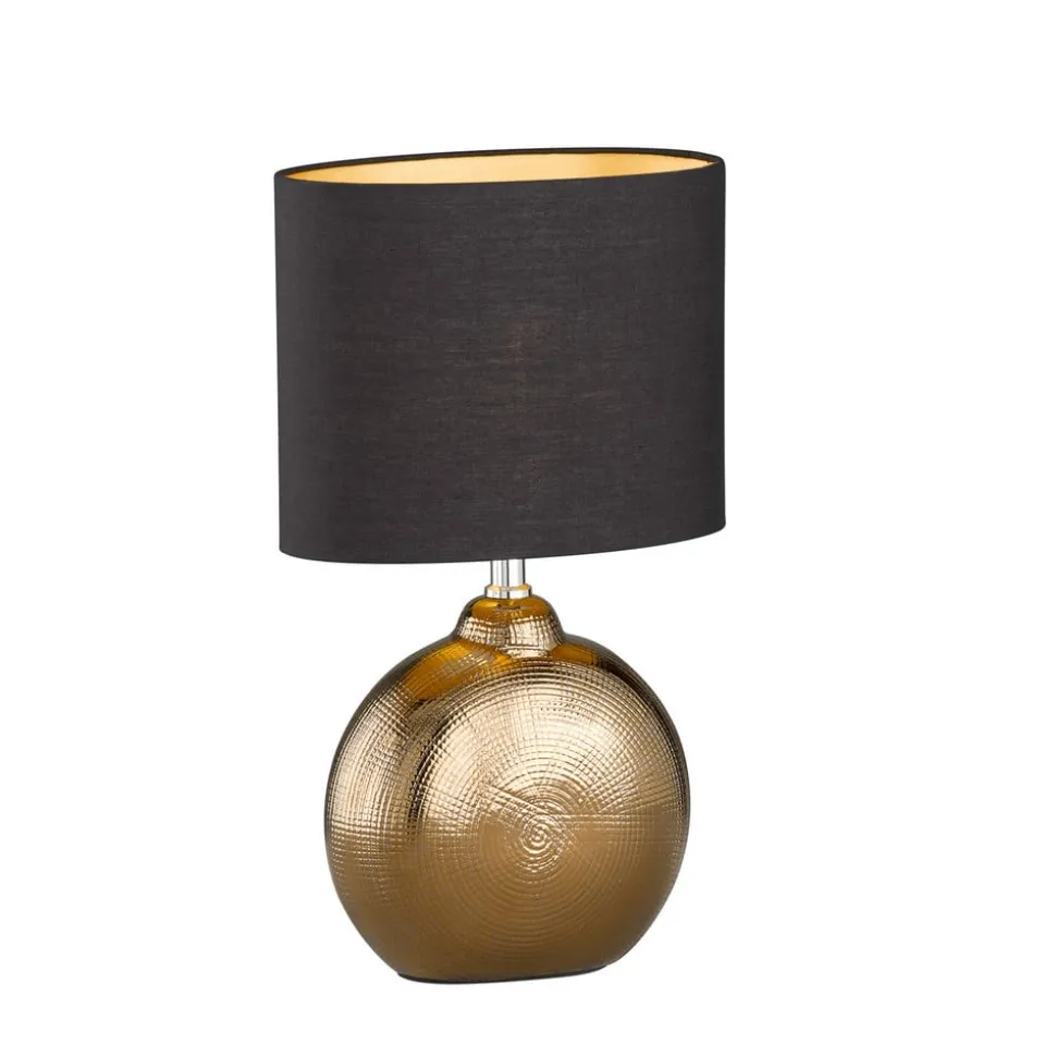Bordlampe Foro, bronze/sort, højde 39 cm