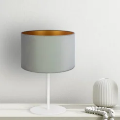 Bordlampe Golden Roller højde 30 cm mintgrøn/guld