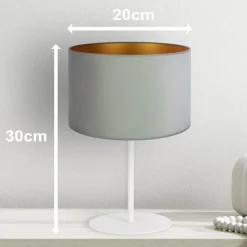 Bordlampe Golden Roller højde 30 cm mintgrøn/guld