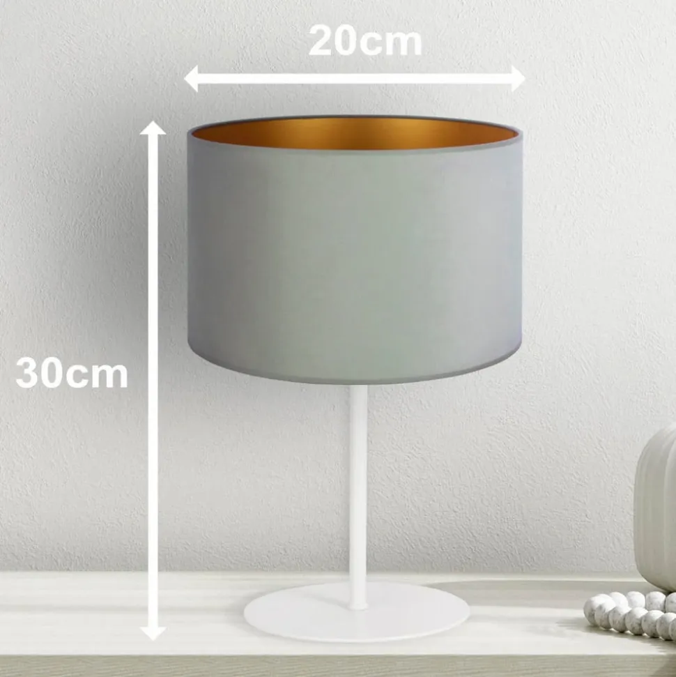Bordlampe Golden Roller højde 30 cm mintgrøn/guld