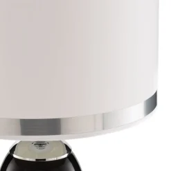 Bordlampe Lund, sort/hvid, højde 60 cm, tekstil