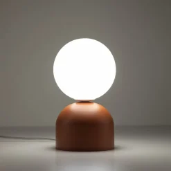 Bordlampe Miki, terrakotta, højde 21 cm, metal/glas, G9