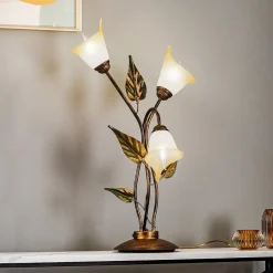 Bordlampe Miranda med 3 lyskilder, bronze