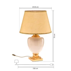 Bordlampe Mozart i elfenben/guld