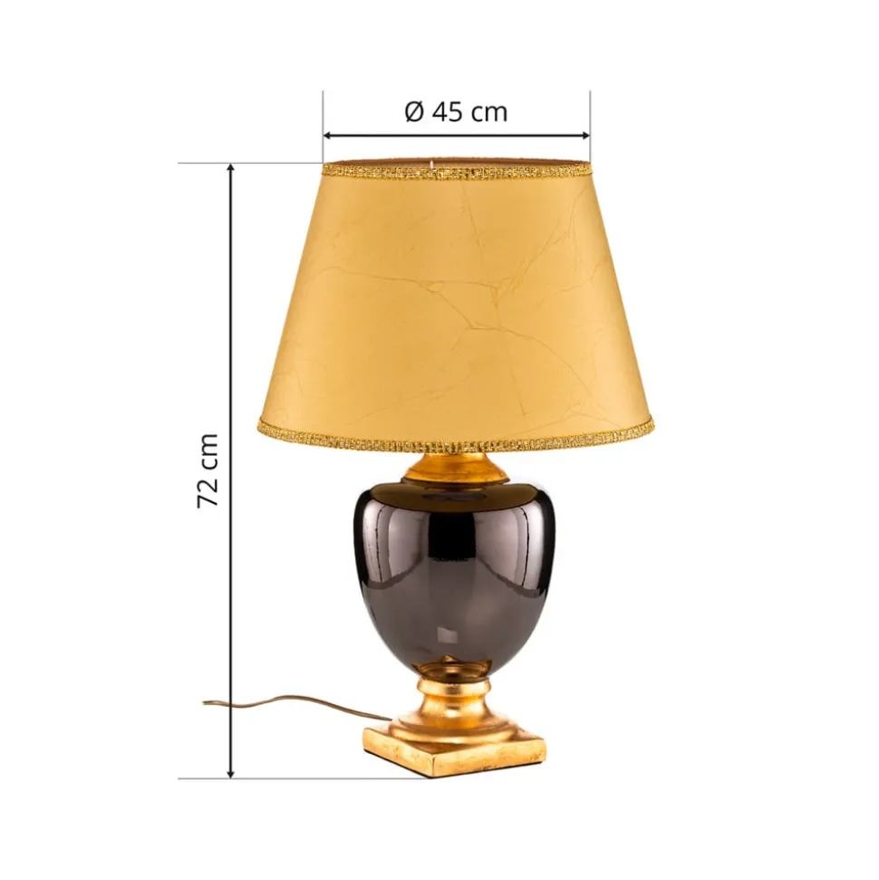 Bordlampe Mozart i spejlet grå/guld
