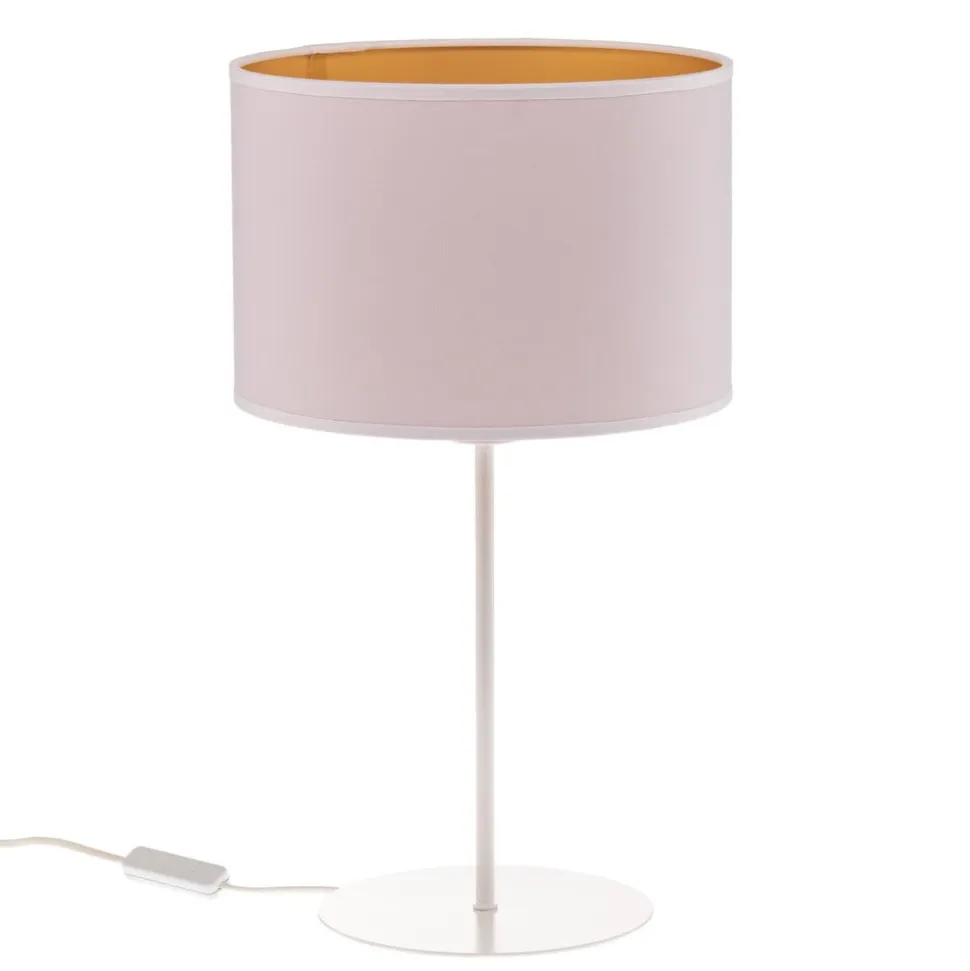 Bordlampe Roller, hvid/guld, højde 50 cm