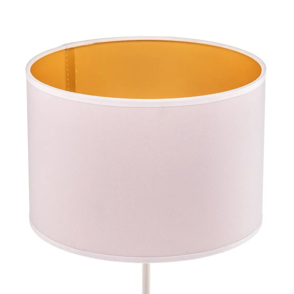Bordlampe Roller, hvid/guld, højde 50 cm