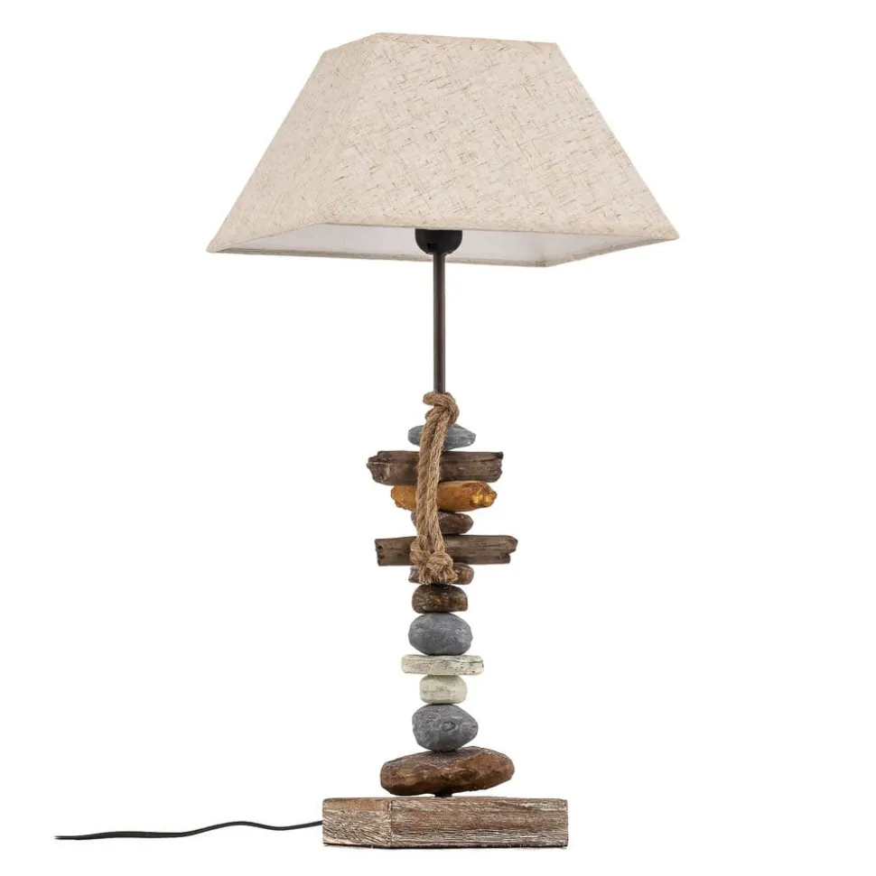Bordlampe Seregon med stendekoration, højde 63 cm