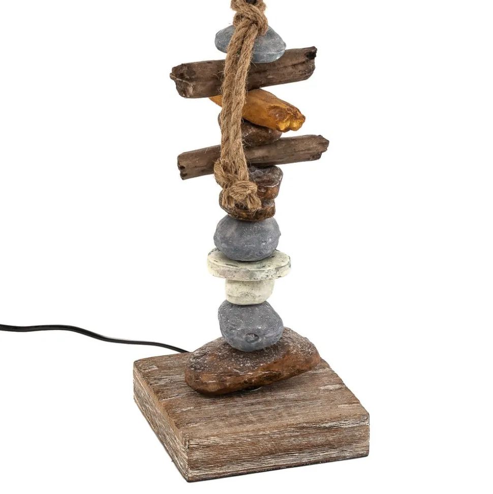 Bordlampe Seregon med stendekoration, højde 63 cm