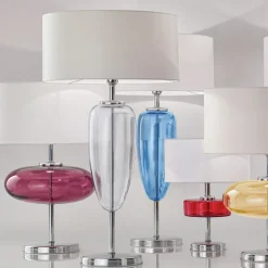 Bordlampe Show Ogiva 82 cm glaselement blå