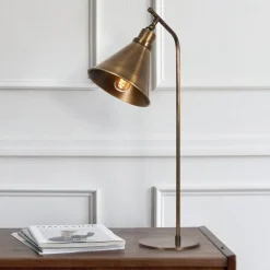 Bordlampe Sivani MR-610, antik guld, metal, højde 50 cm