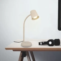 Bordlampe Skriva, beige, metal, GU10, 38 cm, drejelig
