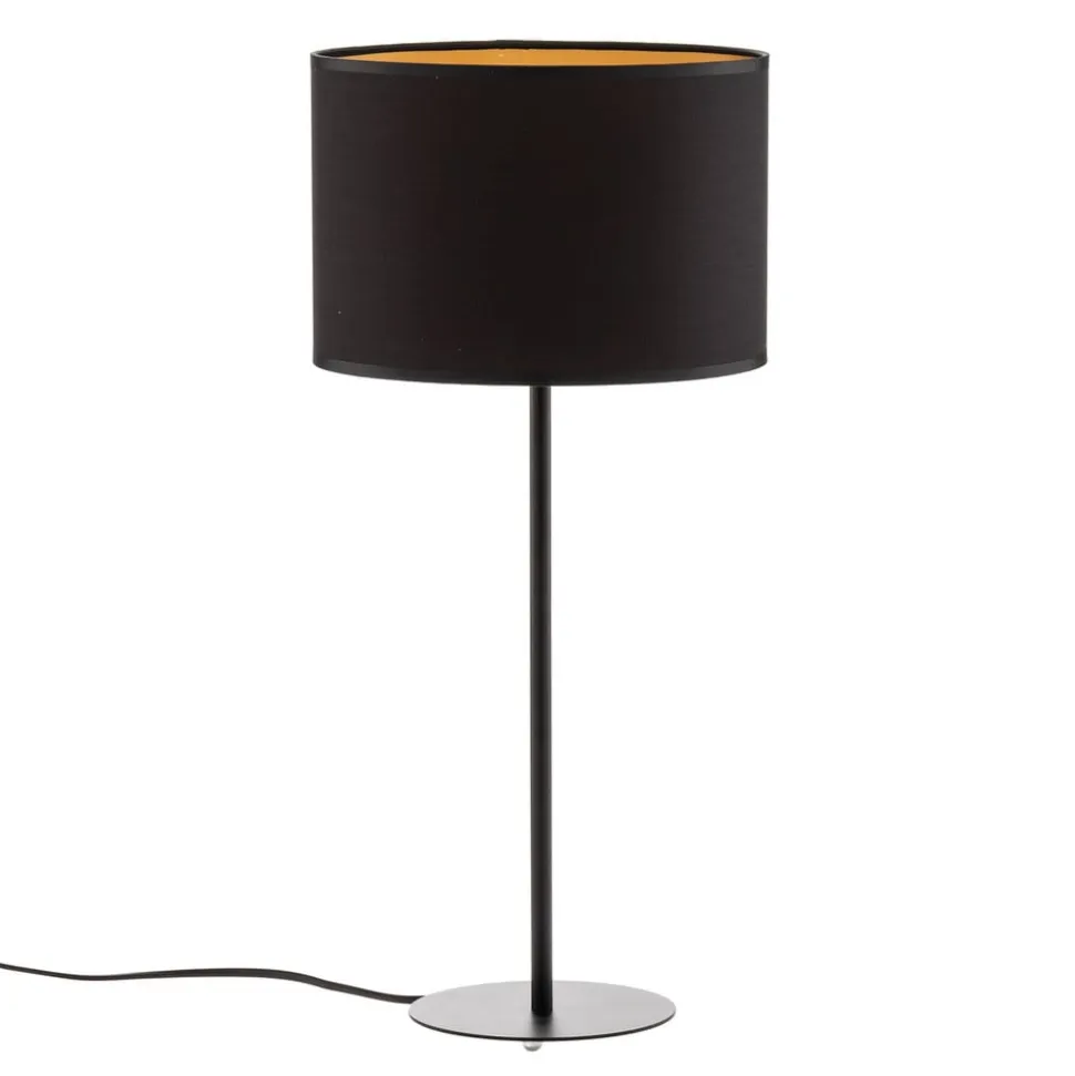 Bordlampe Soho, cylindrisk 56 cm sort/guld