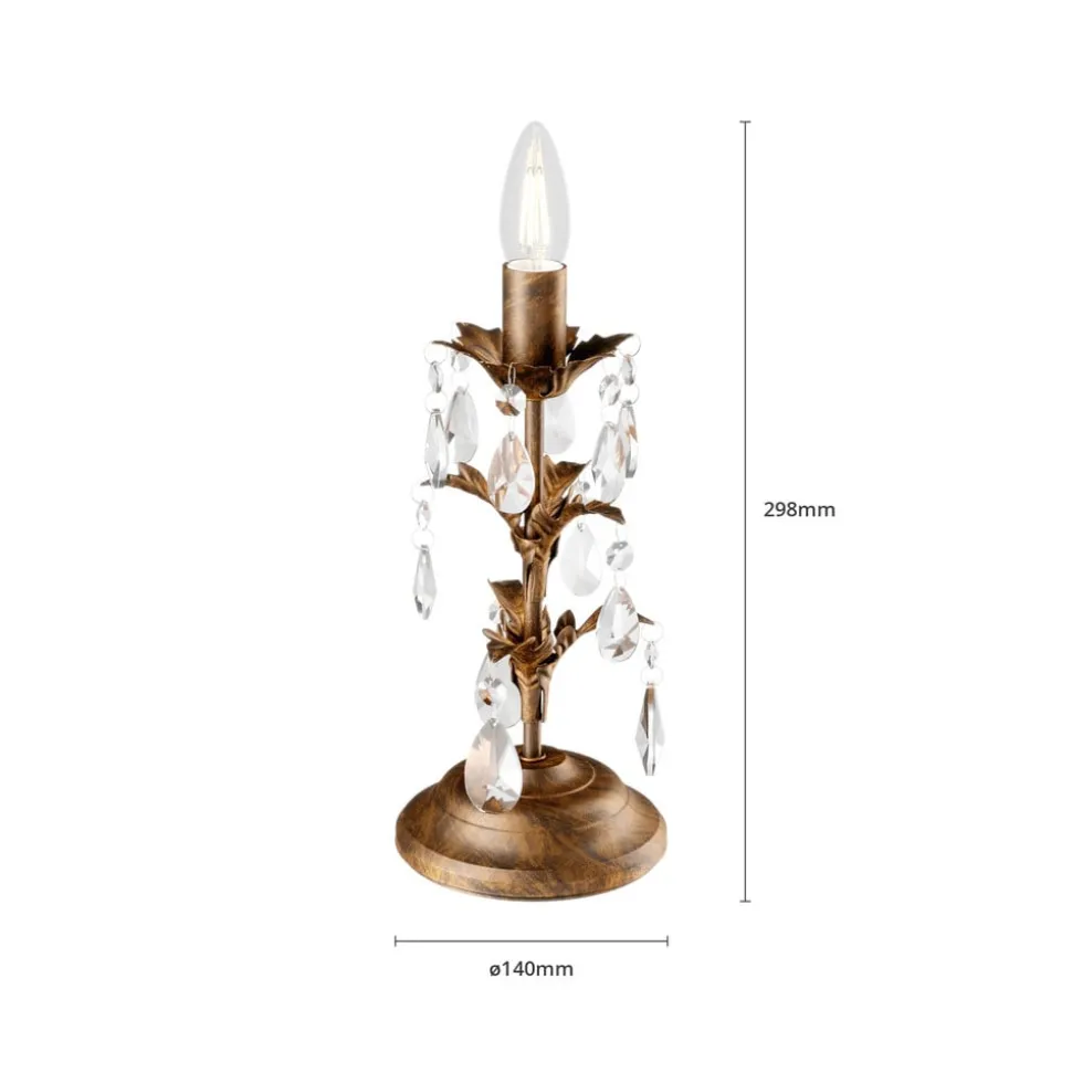 Bordlampe Teresa med krystaller, uden skærm