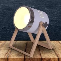Bordlampe Tim hvid-sølv
