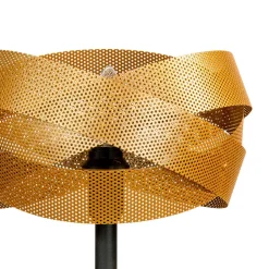 Bordlampe Tornado, sort/guld, metal, Ø 26 cm, E14