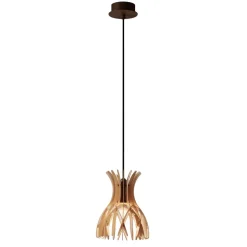 Bover Domita S/20 pendellampe, brun, bøg