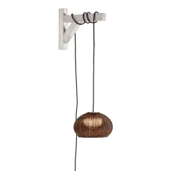Bover LED-hængelampe Garota, stik grafitbrun/brun