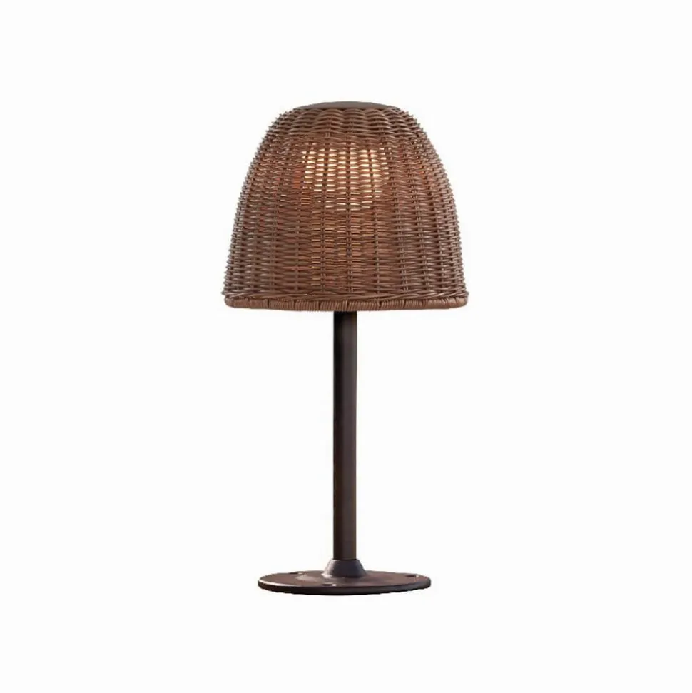 Bover LED-sokkellampe Atticus, højde 40 cm, grafitbrun/brun