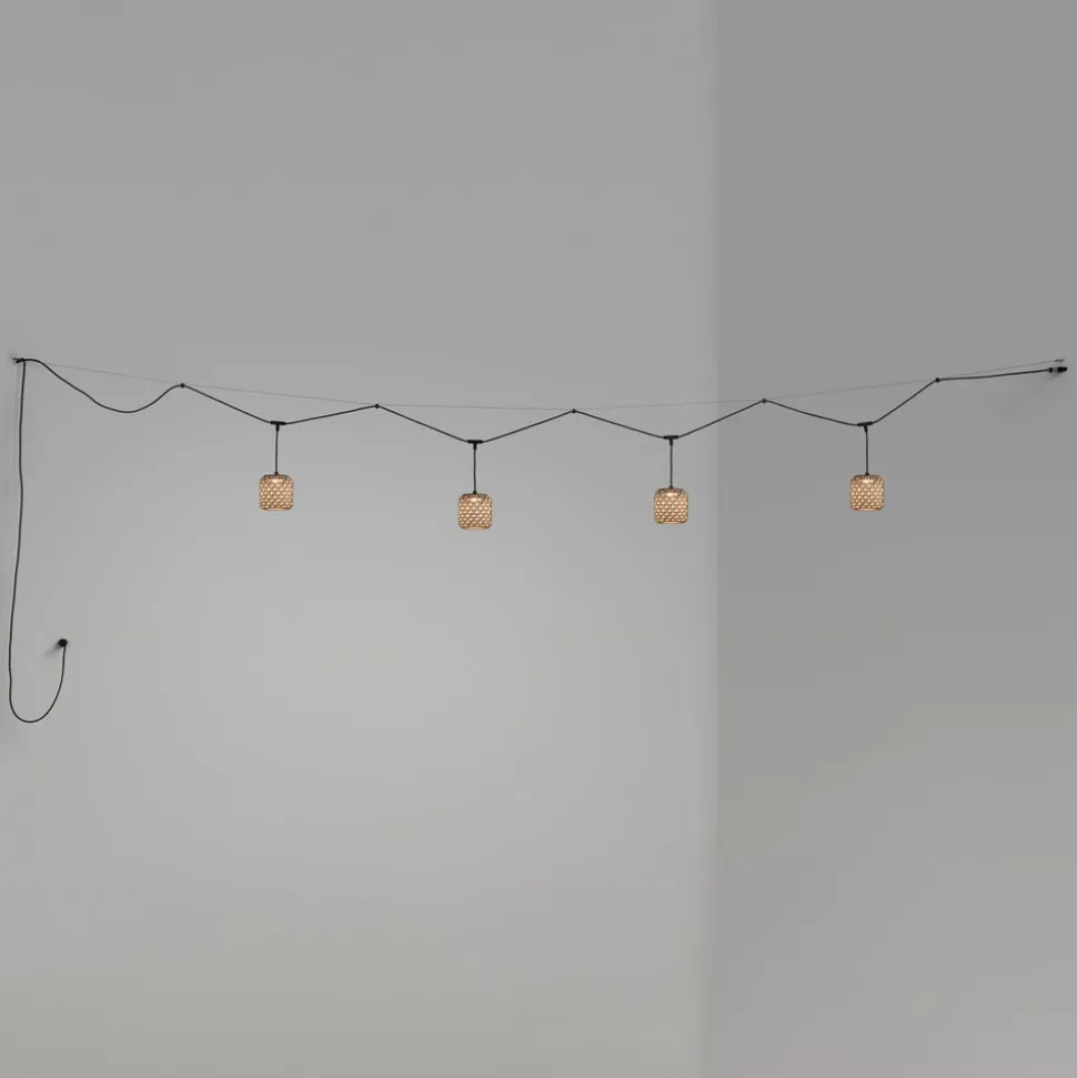 Bover Nans S/16/4L udendørs hængelampe, LED, brun