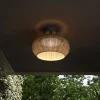 Bover udendørs loftlampe Perris, brun/brun, Ø 47 cm