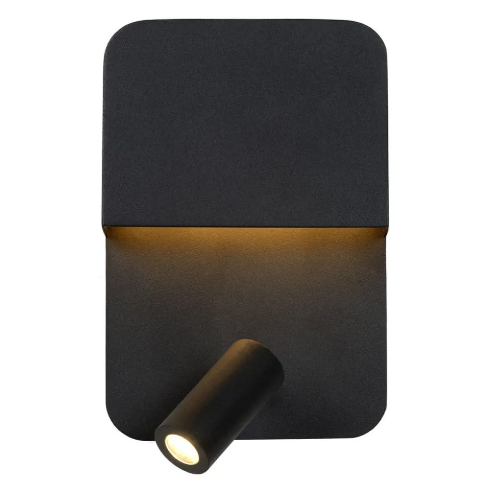 Boxer LED-væglampe med spot, sort