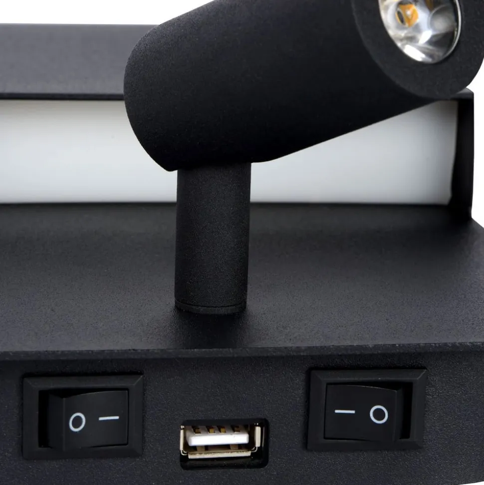 Boxer LED-væglampe med spot, sort