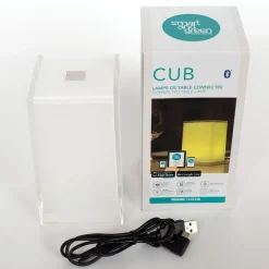 Bærbar bordlampe Cub, app-kontrollerbar, RGBW